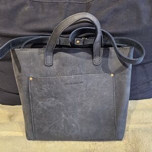 Portland Leather Goods Super Cute Medium Cross Body Zipper Top Tote - Deep Water